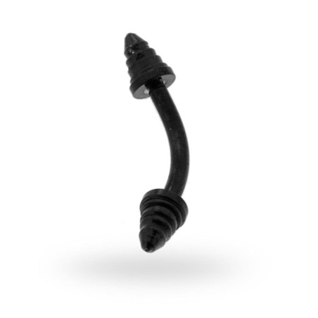Body pearcing banana mm 17 con coni mm 3 in acciaio chirurgico nero
